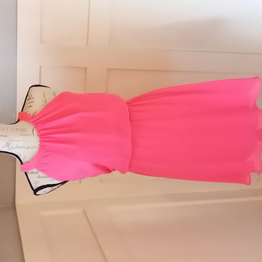 Gianni Bini Pink  Draped Halter Sleeveless Short Dress Sz XS
